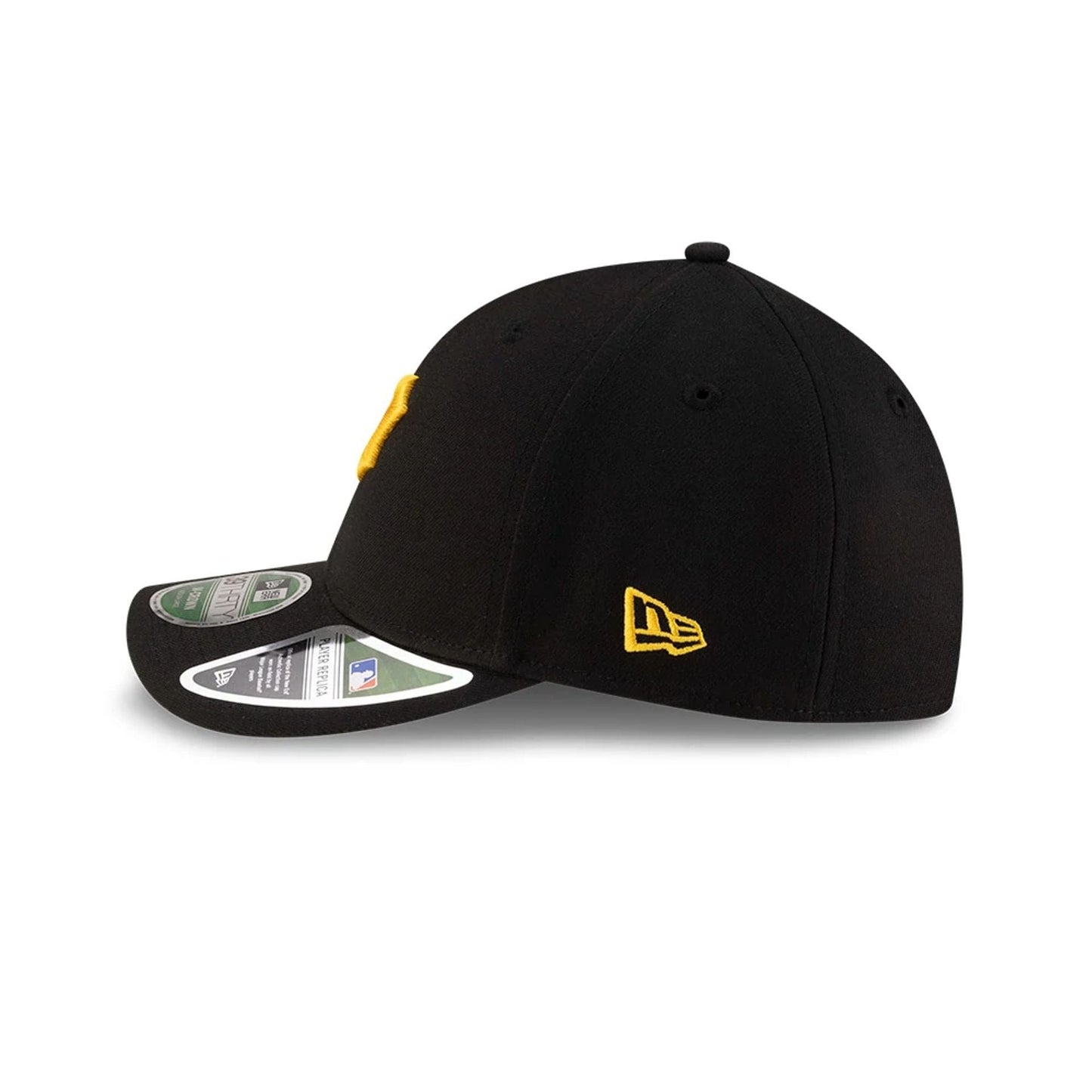 Pictured is this MLB Player Replica Pittsburgh Pirates 39THIRTY M-Crown Stretch Fit cap in black. 5