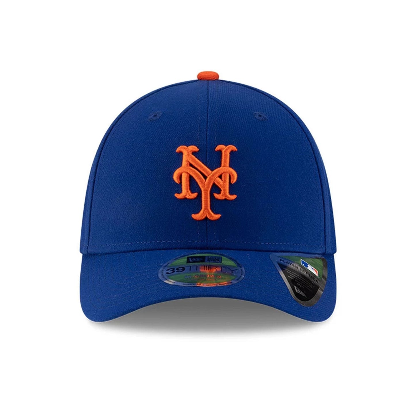 Pictured is this MLB Player Replica New York Mets 39THIRTY M-Crown Stretch Fit cap in blue. 3