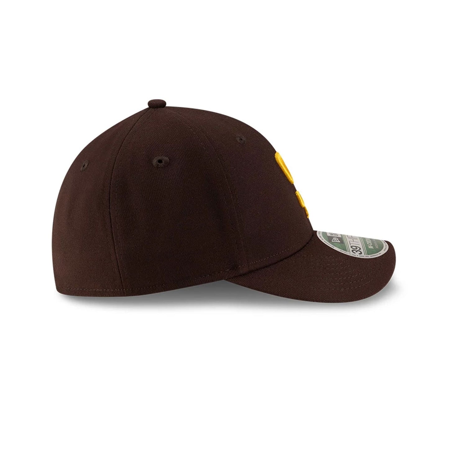 Pictured is this MLB Player Replica San Diego Padres 39THIRTY M-Crown Stretch Fit cap in dark brown. 6