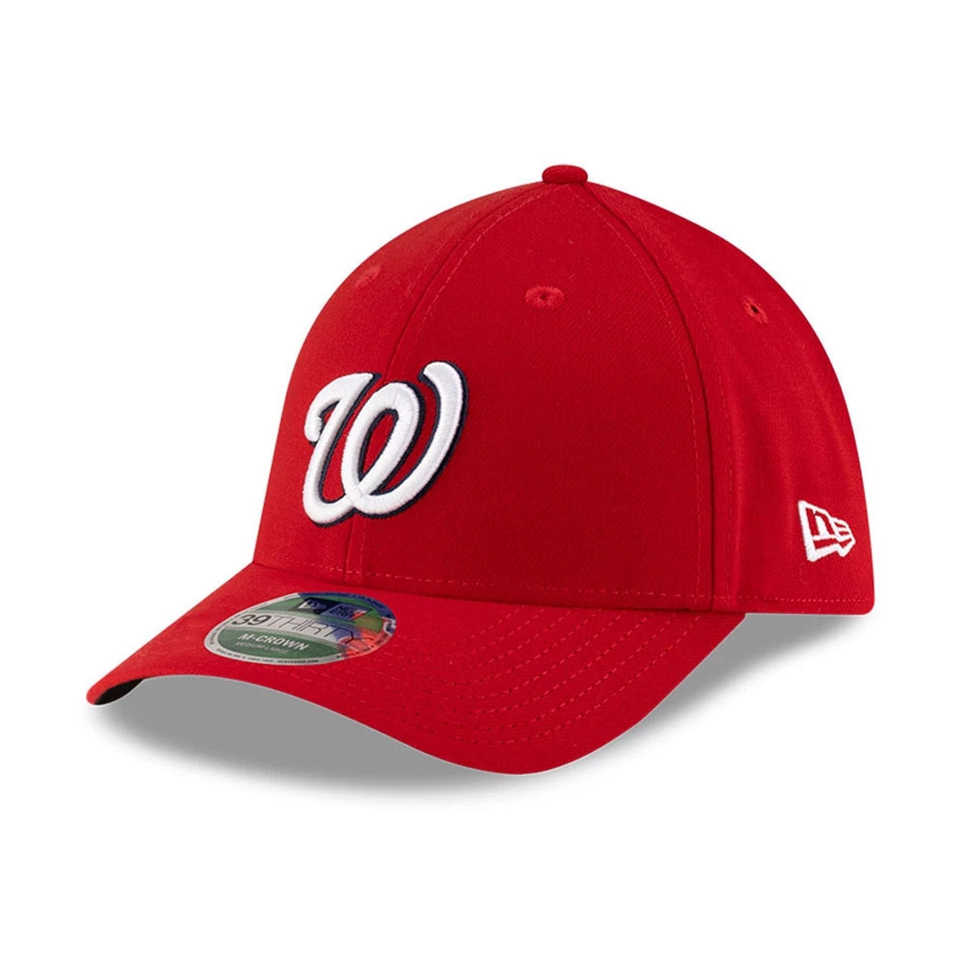 Pictured is this MLB Player Replica Washington Nationals 39THIRTY M-Crown Stretch Fit cap in red. 1
