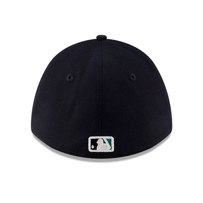 Pictured is this MLB Player Replica Seattle Mariners 39THIRTY M-Crown Stretch Fit cap in navy. 4