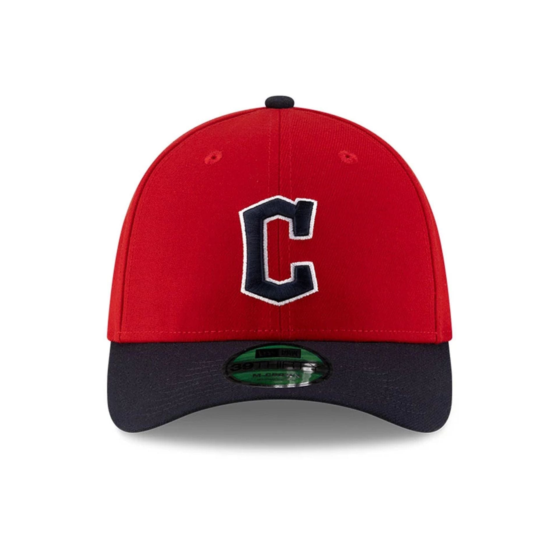 Pictured is this MLB Player Replica Cleveland Guardians 39THIRTY M-Crown Stretch Fit cap in Dark Red. 2
