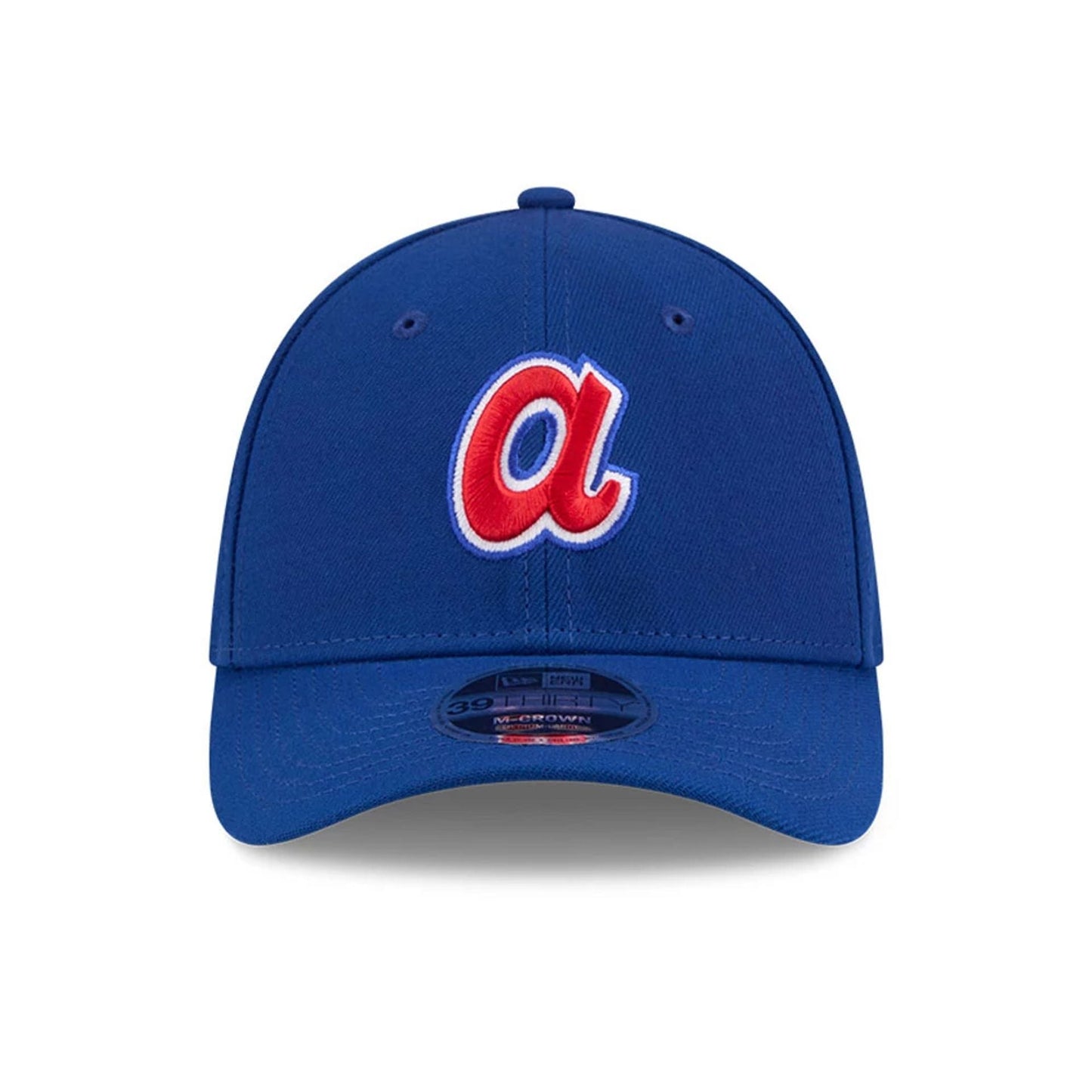 Pictured is this MLB Atlanta Braves 39THIRTY M-Crown Stretch Fit cap in blue. 3