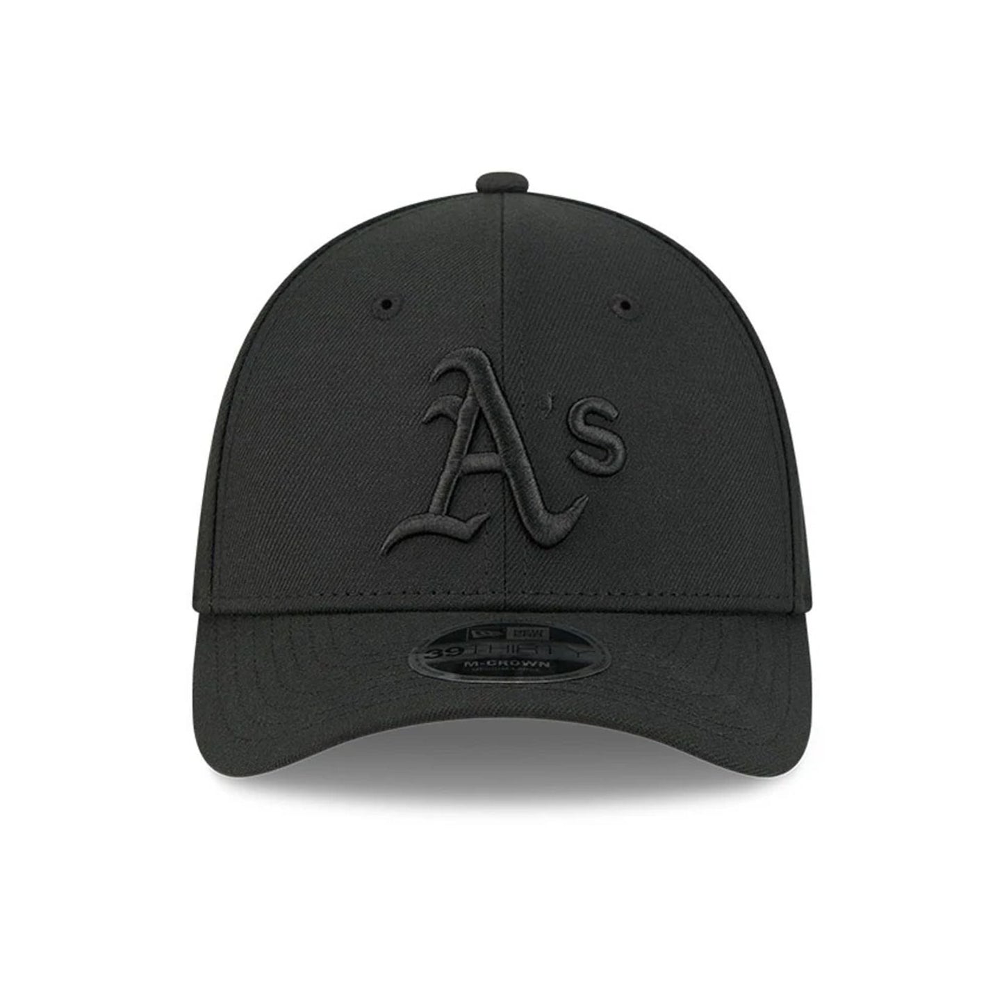 Pictured is this MLB Outline Athletics 39THIRTY M-Crown Stretch Fit cap in black. 3