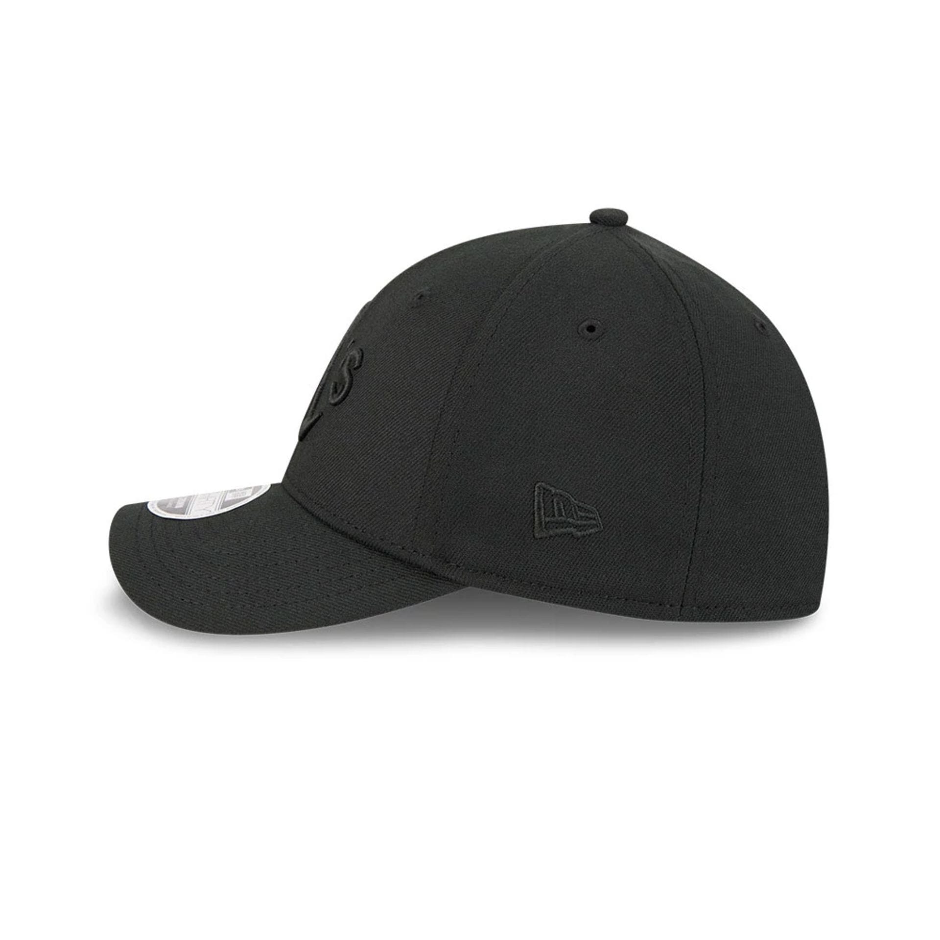 Pictured is this MLB Outline Athletics 39THIRTY M-Crown Stretch Fit cap in black. 6