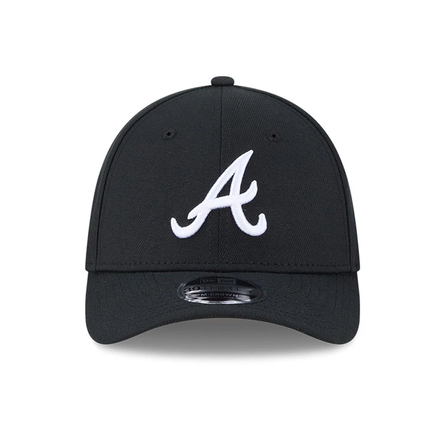 Pictured is this MLB Atlanta Braves 39THIRTY M-Crown Stretch Fit cap in black. 3