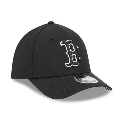 Pictured is this MLB Boston Red Sox 39THIRTY M-Crown Stretch Fit cap in black. 4
