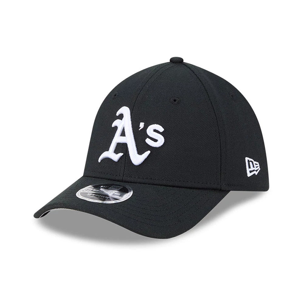 Pictured is this MLB Athletics 39THIRTY M-Crown Stretch Fit cap in black. 1