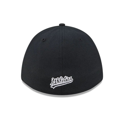 Pictured is this MLB Athletics 39THIRTY M-Crown Stretch Fit cap in black. 3