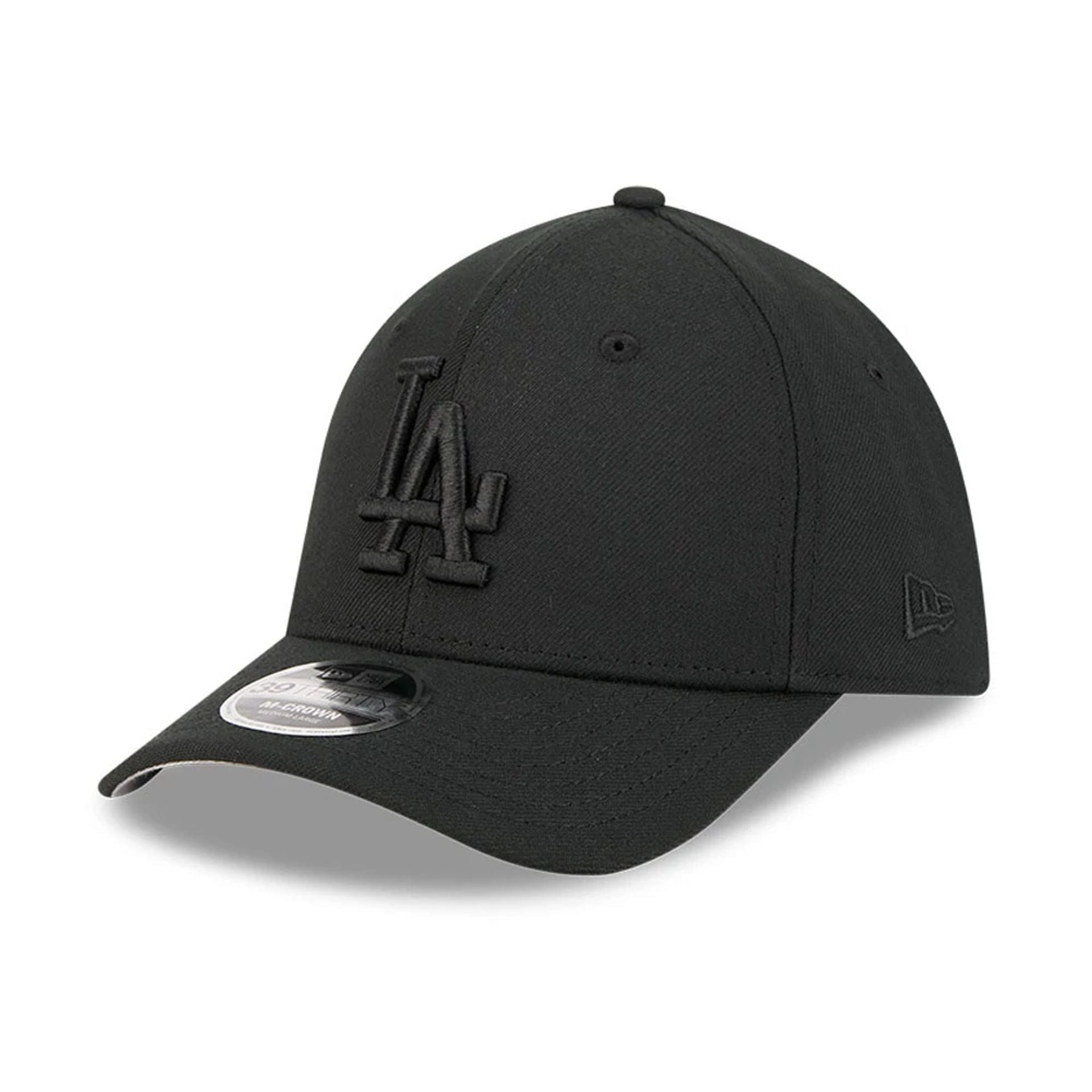 Pictured is this MLB Outline LA Dodgers 39THIRTY M-Crown Stretch Fit cap in black. 1