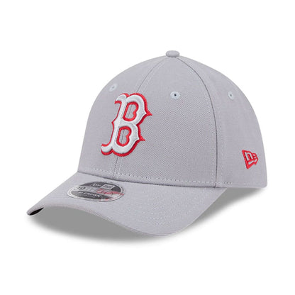 Pictured is this MLB Boston Red Sox 39THIRTY M-Crown Stretch Fit cap in grey. 1