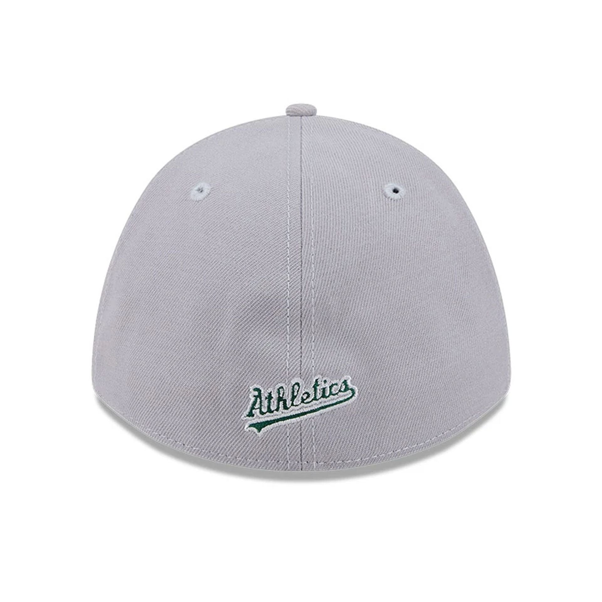 Pictured is this MLB Athletics 39THIRTY M-Crown Stretch Fit cap in grey. 4
