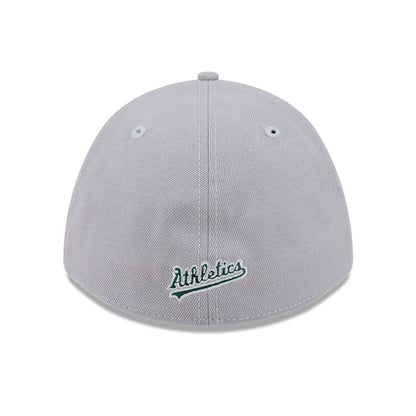 Pictured is this MLB Athletics 39THIRTY M-Crown Stretch Fit cap in grey. 4