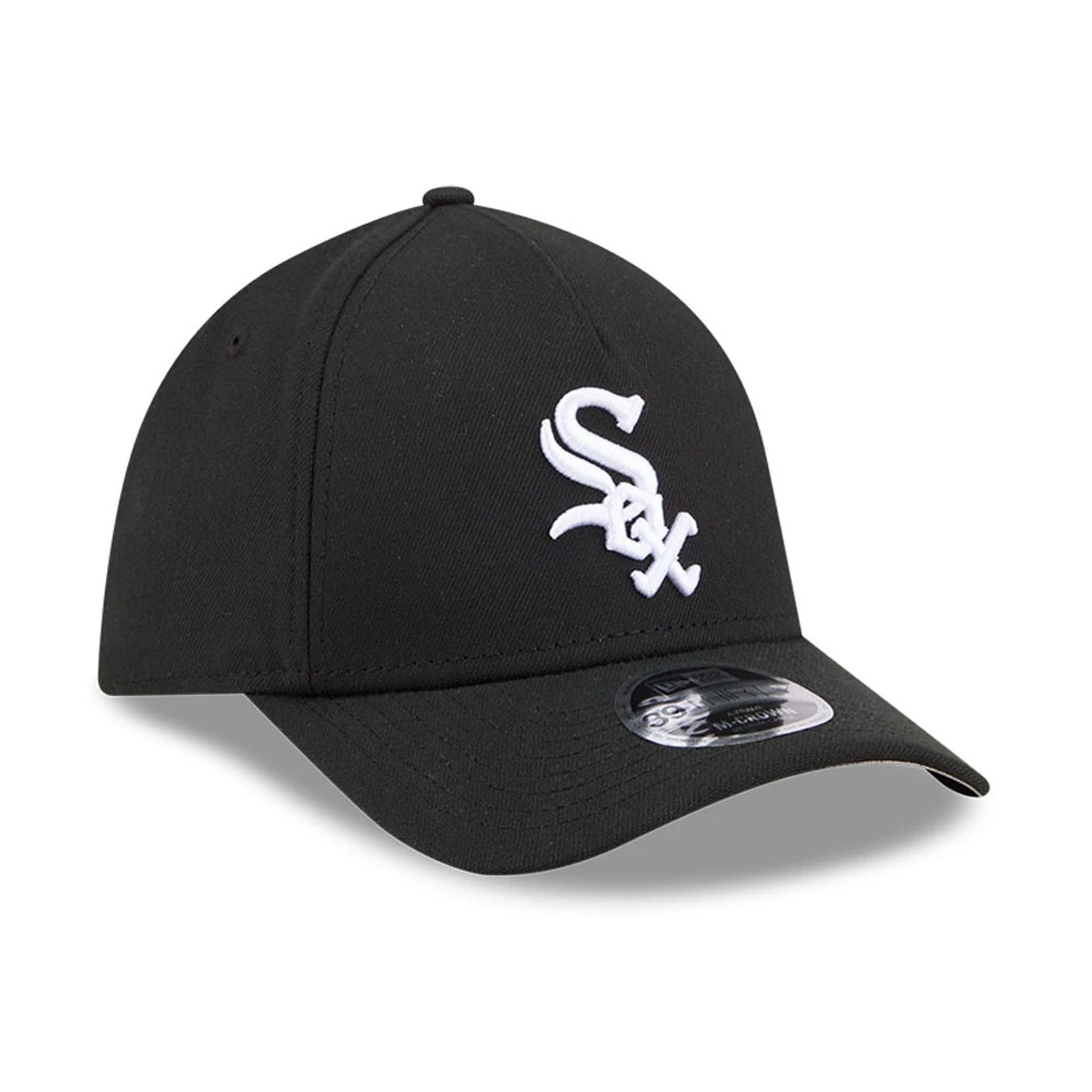 Pictured is this MLB Chicago White Sox 39THIRTY M-Crown A-Frame Stretch Fit cap in black. 4