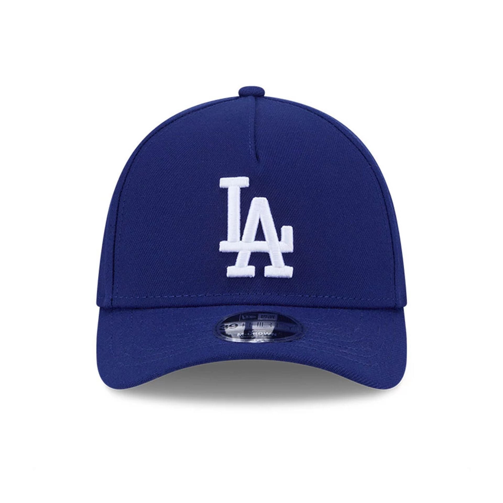 Pictured is this MLB LA Dodgers 39THIRTY M-Crown A-Frame Stretch Fit cap in dark blue. 3