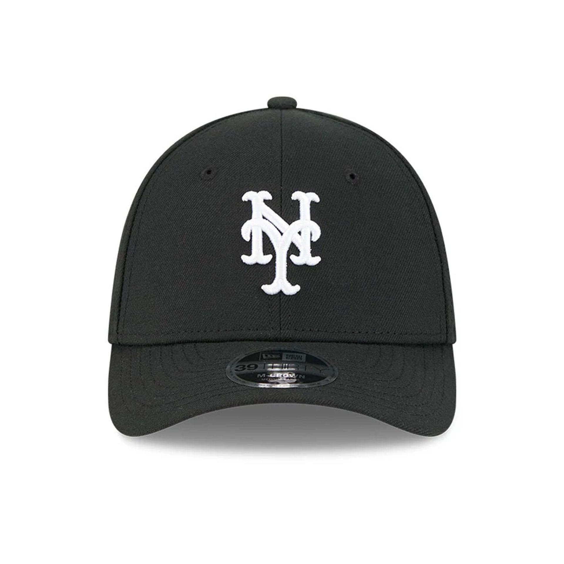Pictured is this MLB New York Mets 39THIRTY M-Crown Stretch Fit cap in black. 3