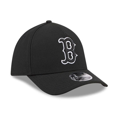Pictured is this MLB Boston Red Sox 39THIRTY M-Crown A-Frame Stretch Fit cap in black. 4