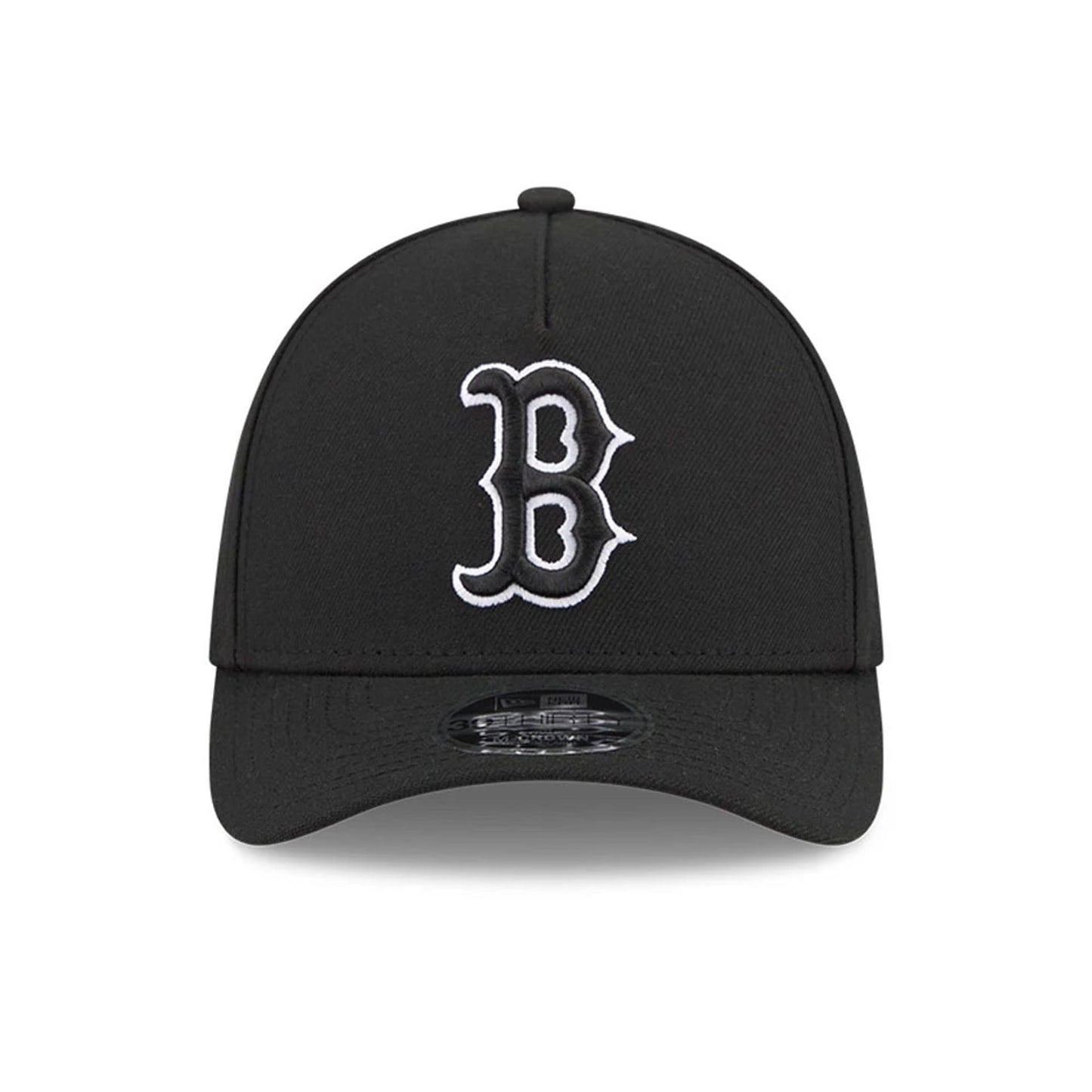Pictured is this MLB Boston Red Sox 39THIRTY M-Crown A-Frame Stretch Fit cap in black. 3