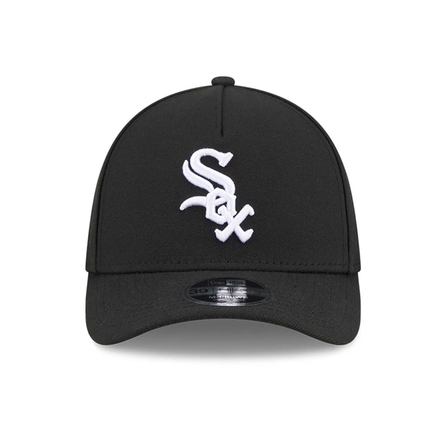 Pictured is this MLB Chicago White Sox 39THIRTY M-Crown A-Frame Stretch Fit cap in black. 3