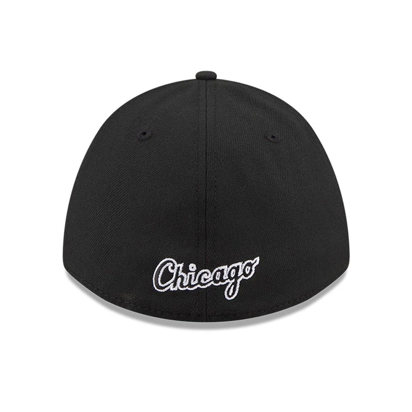 Pictured is this MLB Chicago White Sox 39THIRTY M-Crown A-Frame Stretch Fit cap in black. 5
