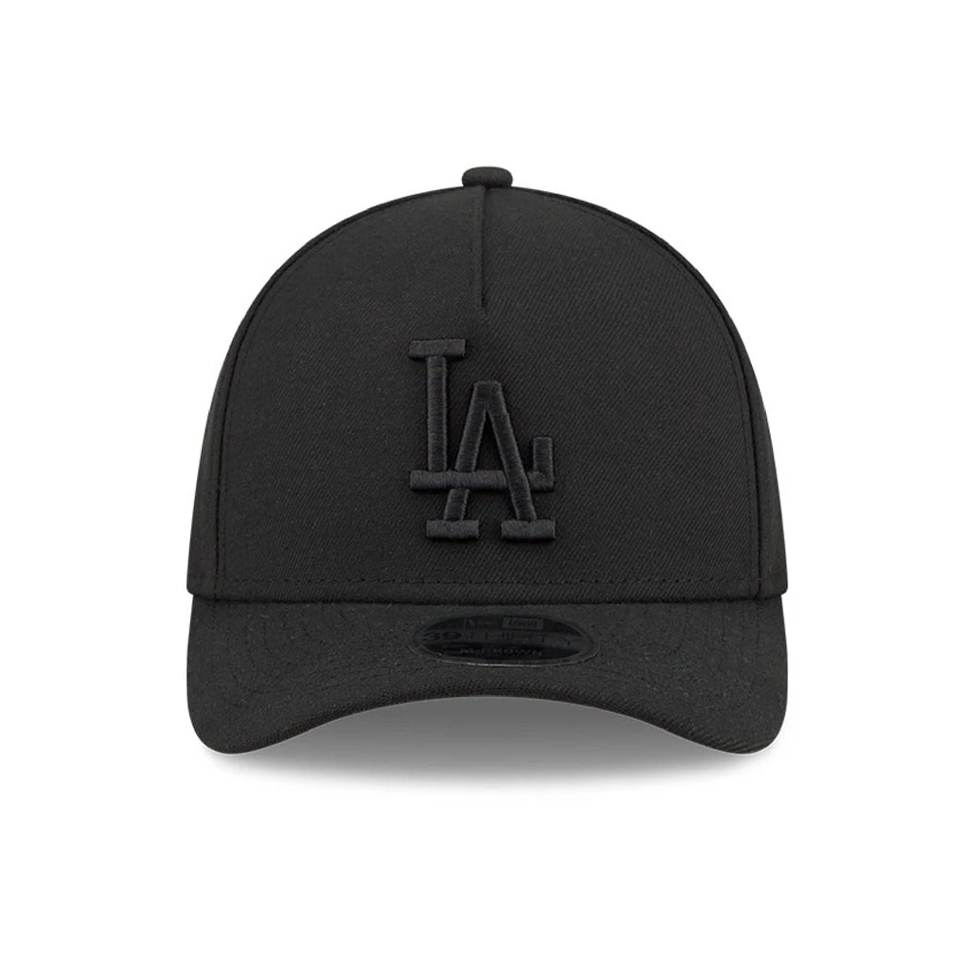 Pictured is this MLB Outline LA Dodgers 39THIRTY M-Crown A-Frame Stretch Fit cap in black. 3