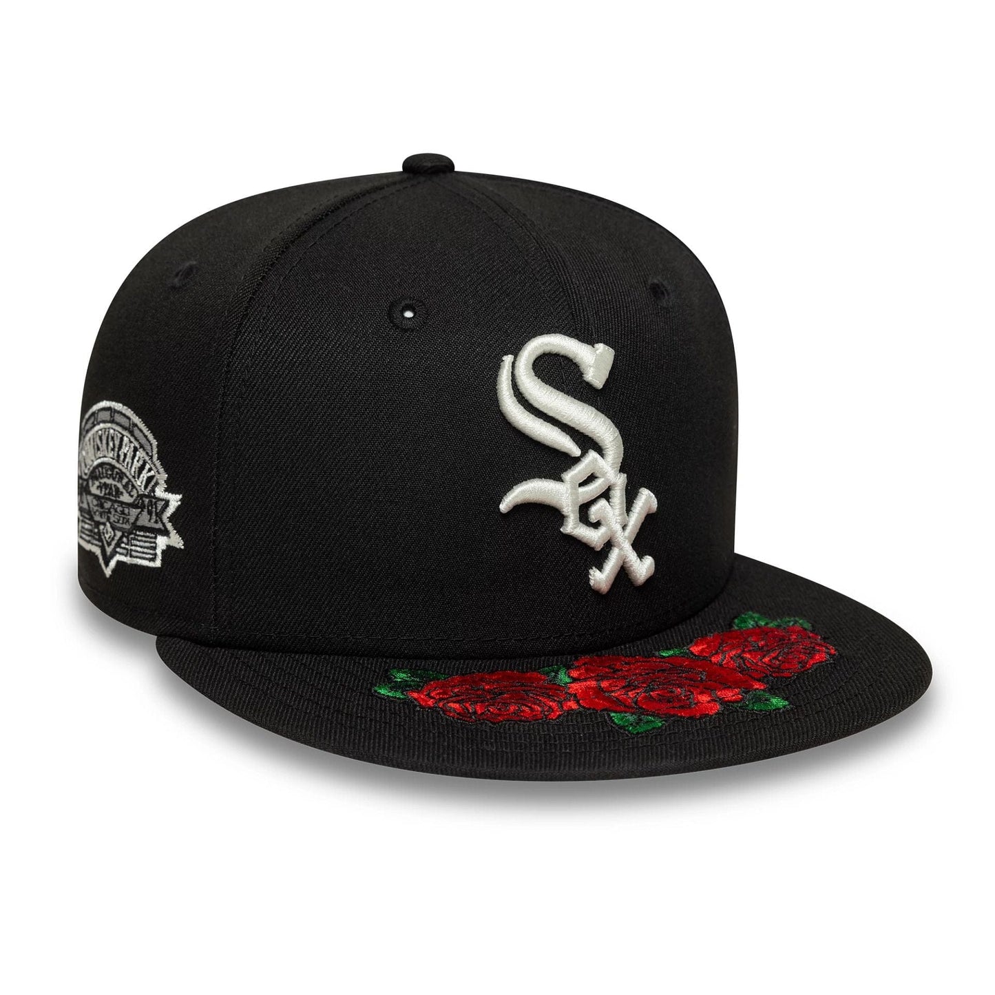This is a Chicago White Sox MLB Cooperstown Floral Black 59FIFTY Fitted Cap 4