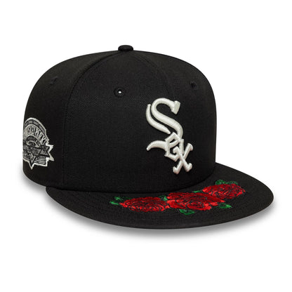 This is a Chicago White Sox MLB Cooperstown Floral Black 59FIFTY Fitted Cap 4