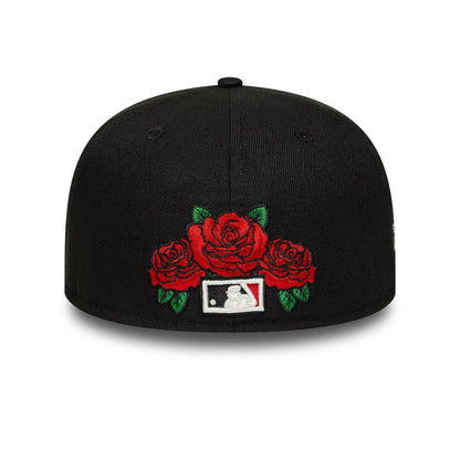 This is a Chicago White Sox MLB Cooperstown Floral Black 59FIFTY Fitted Cap 7