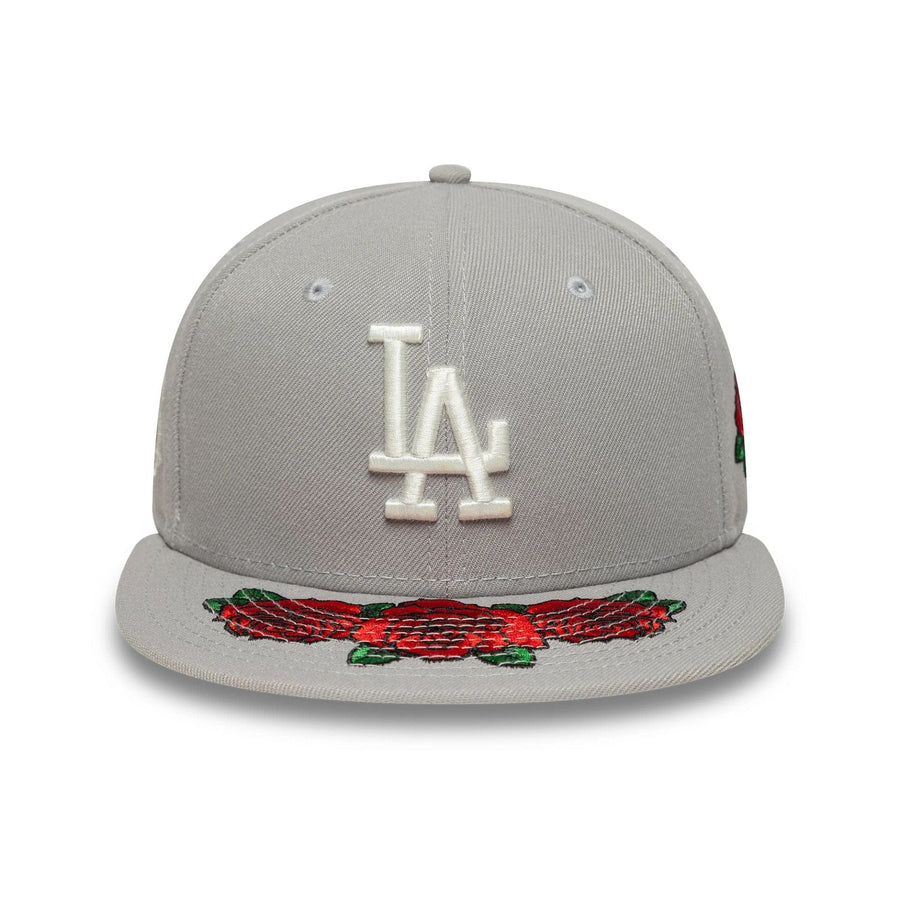 This is a LA Dodgers MLB Cooperstown Floral Grey 59FIFTY Fitted Cap 2