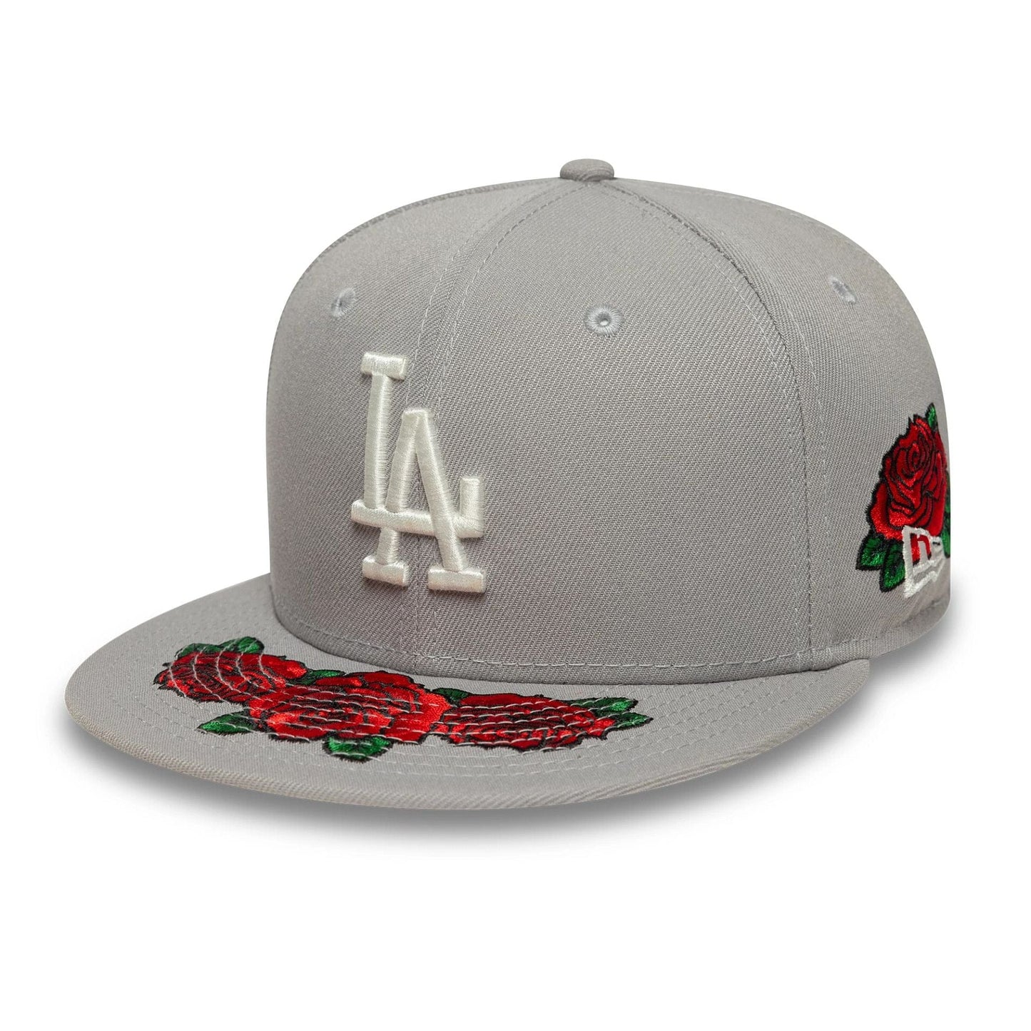 This is a LA Dodgers MLB Cooperstown Floral Grey 59FIFTY Fitted Cap 1
