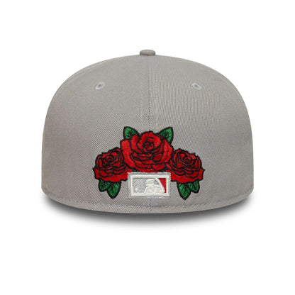 This is a LA Dodgers MLB Cooperstown Floral Grey 59FIFTY Fitted Cap 6