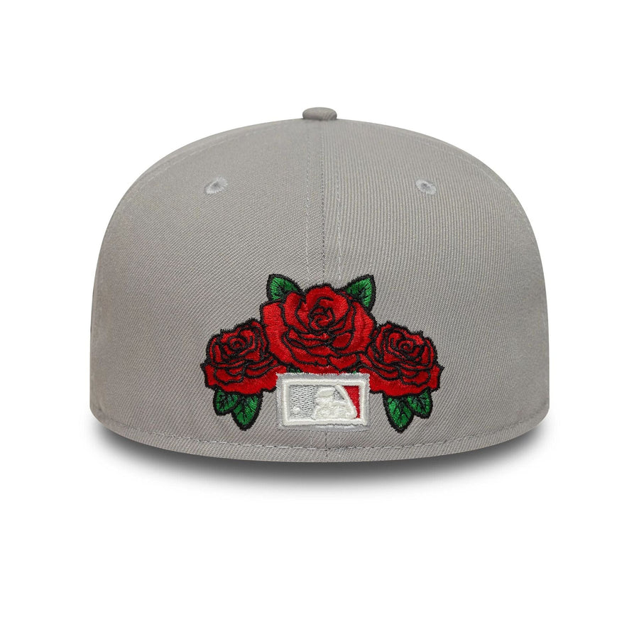 This is a LA Dodgers MLB Cooperstown Floral Grey 59FIFTY Fitted Cap 6