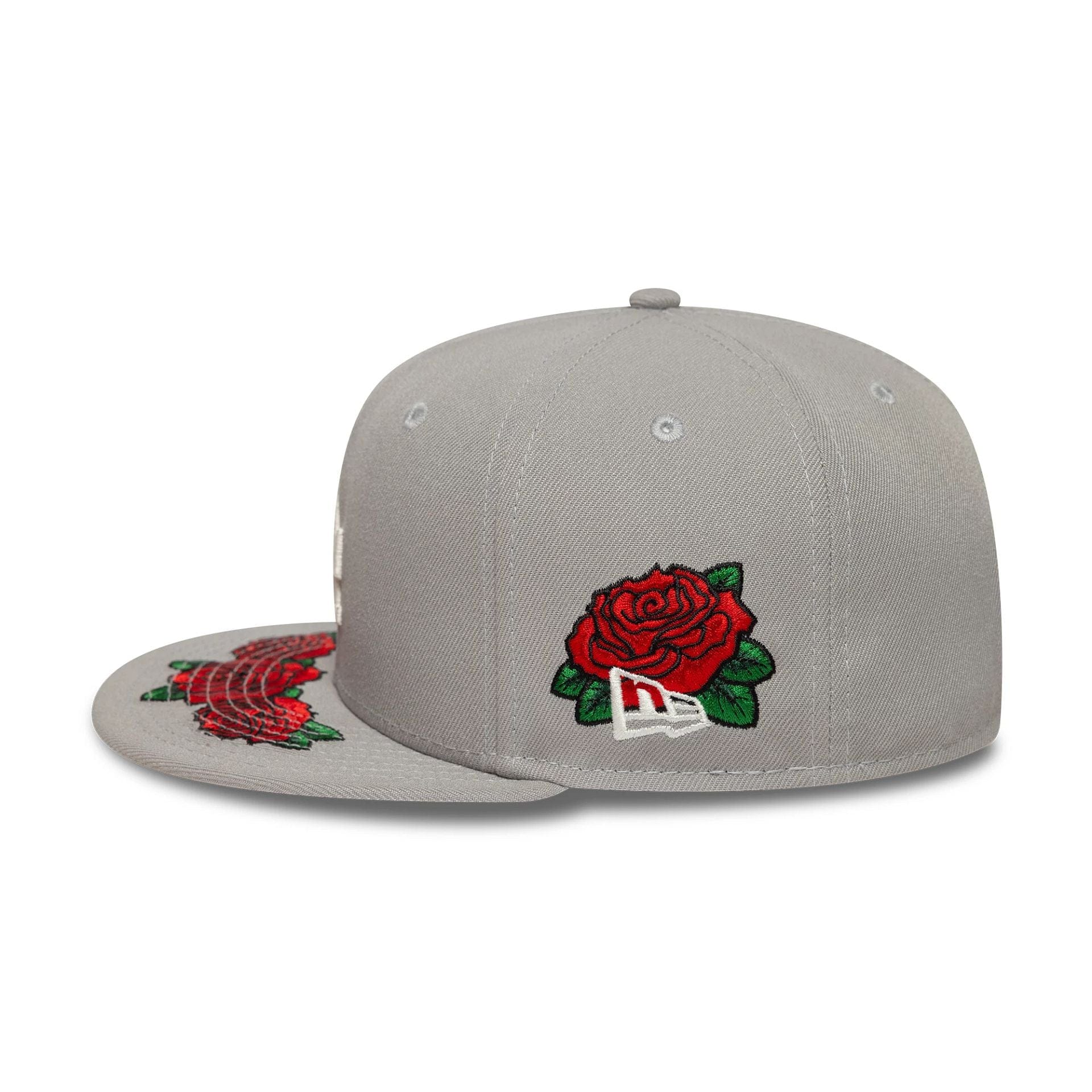 This is a LA Dodgers MLB Cooperstown Floral Grey 59FIFTY Fitted Cap 5