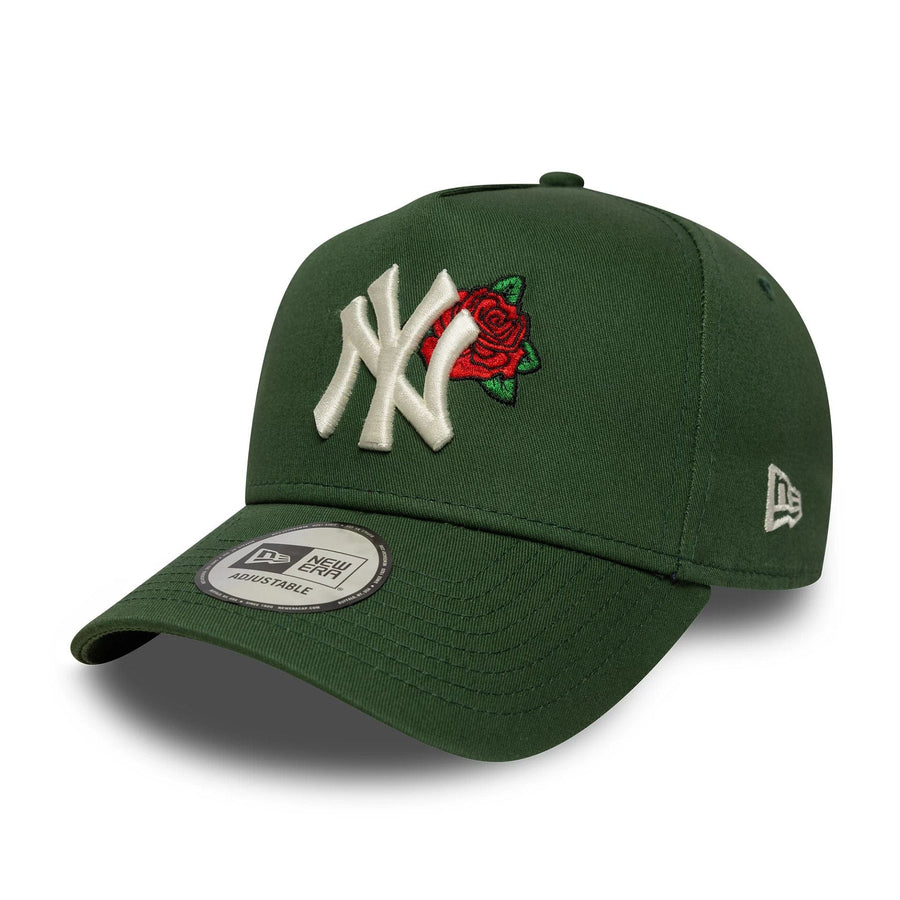 This is a New York Yankees MLB Cooperstown Floral Dark Green 9FORTY E-Frame Adjustable Cap 3