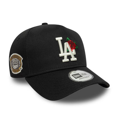 This is a LA Dodgers MLB Cooperstown Floral Black 9FORTY E-Frame Adjustable Cap 1