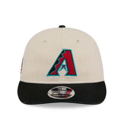 This is a Arizona Diamondbacks MLB Americana Herringbone White Retro Crown 9FIFTY Adjustable Cap 4