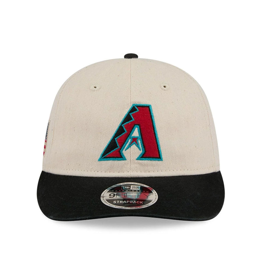 This is a Arizona Diamondbacks MLB Americana Herringbone White Retro Crown 9FIFTY Adjustable Cap 4