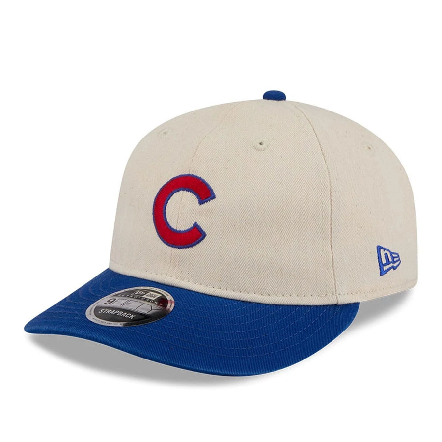 This is a Chicago Cubs MLB Americana Herringbone White Retro Crown 9FIFTY Adjustable Cap 5