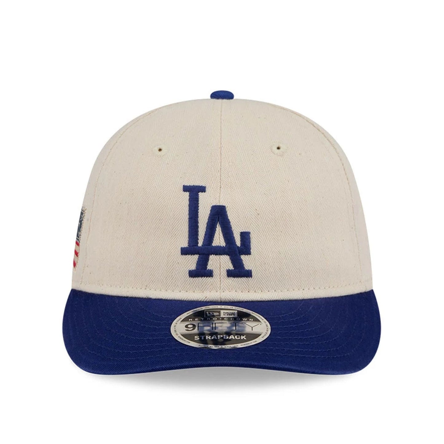 This is a LA Dodgers MLB Americana Herringbone Dark White Retro Crown 9FIFTY Adjustable Cap 4