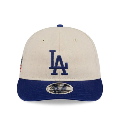 This is a LA Dodgers MLB Americana Herringbone Dark White Retro Crown 9FIFTY Adjustable Cap 4