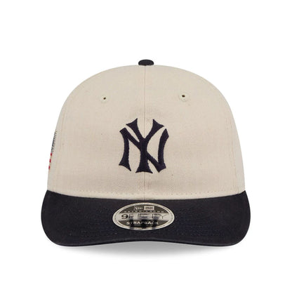 This is a New York Yankees MLB Americana Herringbone White Retro Crown 9FIFTY Adjustable Cap 4