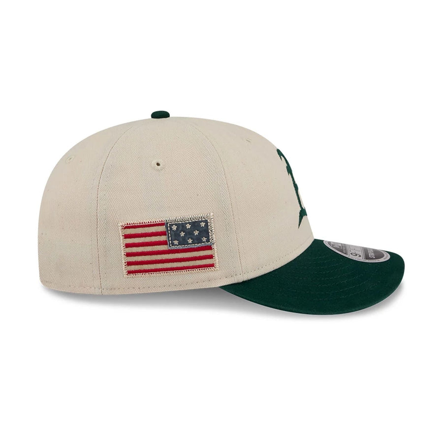 This is a Athletics MLB Americana Herringbone White Retro Crown 9FIFTY Adjustable Cap 5