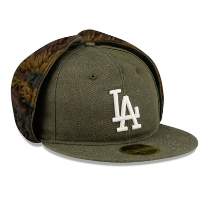 This is a LA Dodgers MLB Camo Open Green Retro Crown 59FIFTY Fitted Cap 4