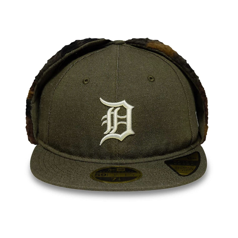This is a Detroit Tigers MLB Camo Open Green Retro Crown 59FIFTY Fitted Cap 5