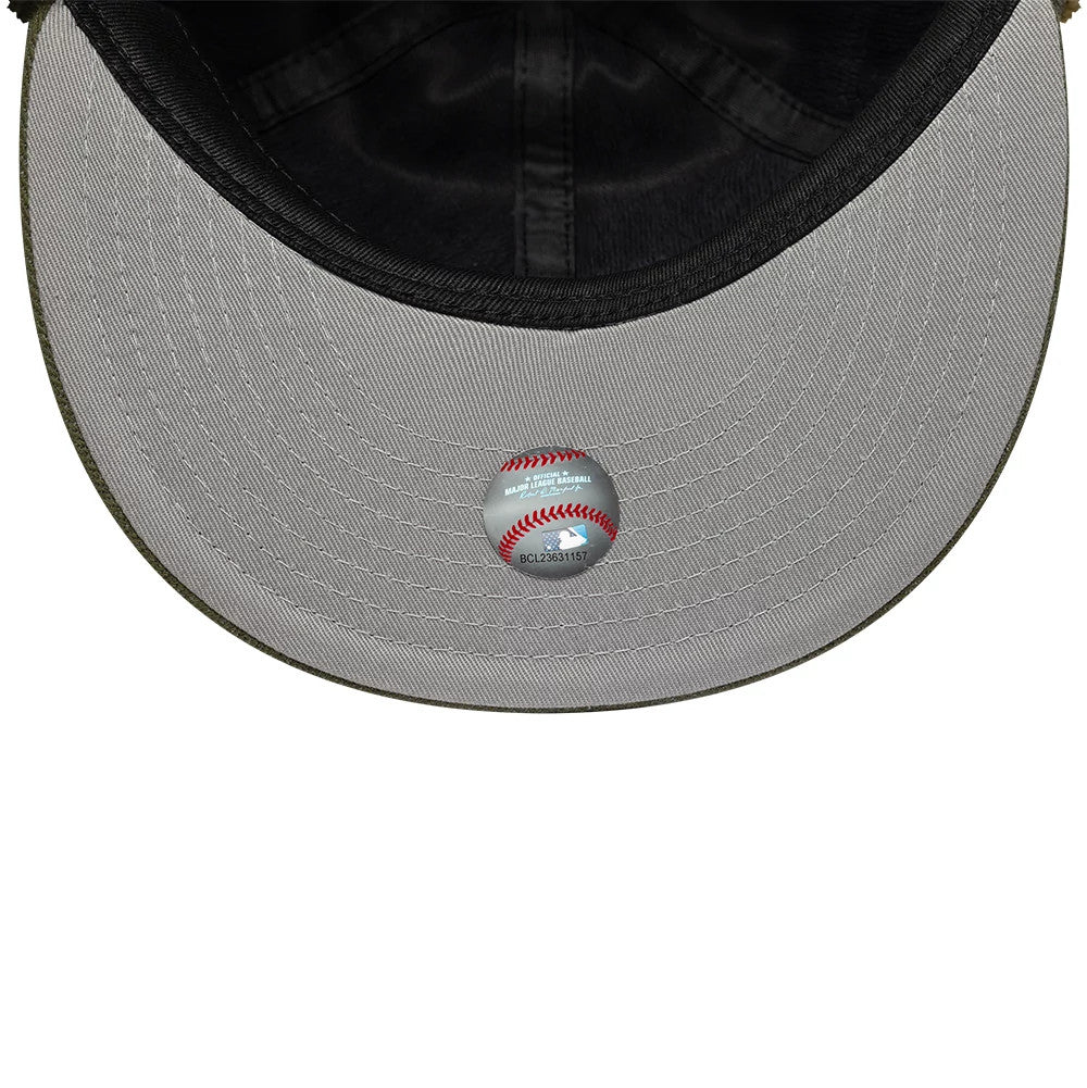 This is a Boston Red Sox MLB Camo Open Green Retro Crown 59FIFTY Fitted Cap 3