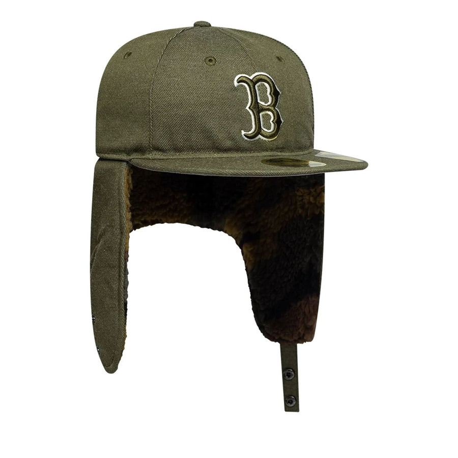 This is a Boston Red Sox MLB Camo Open Green Retro Crown 59FIFTY Fitted Cap 8