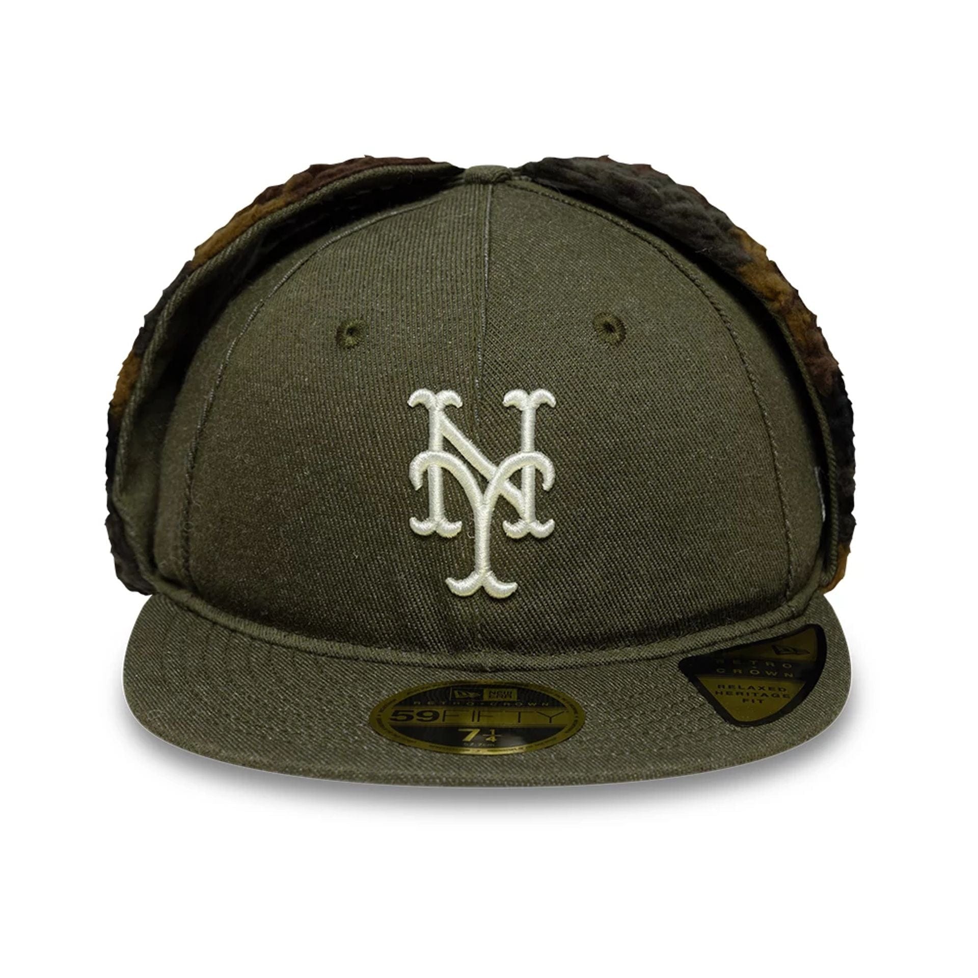 This is a New York Mets MLB Camo Open Green Retro Crown 59FIFTY Fitted Cap 4