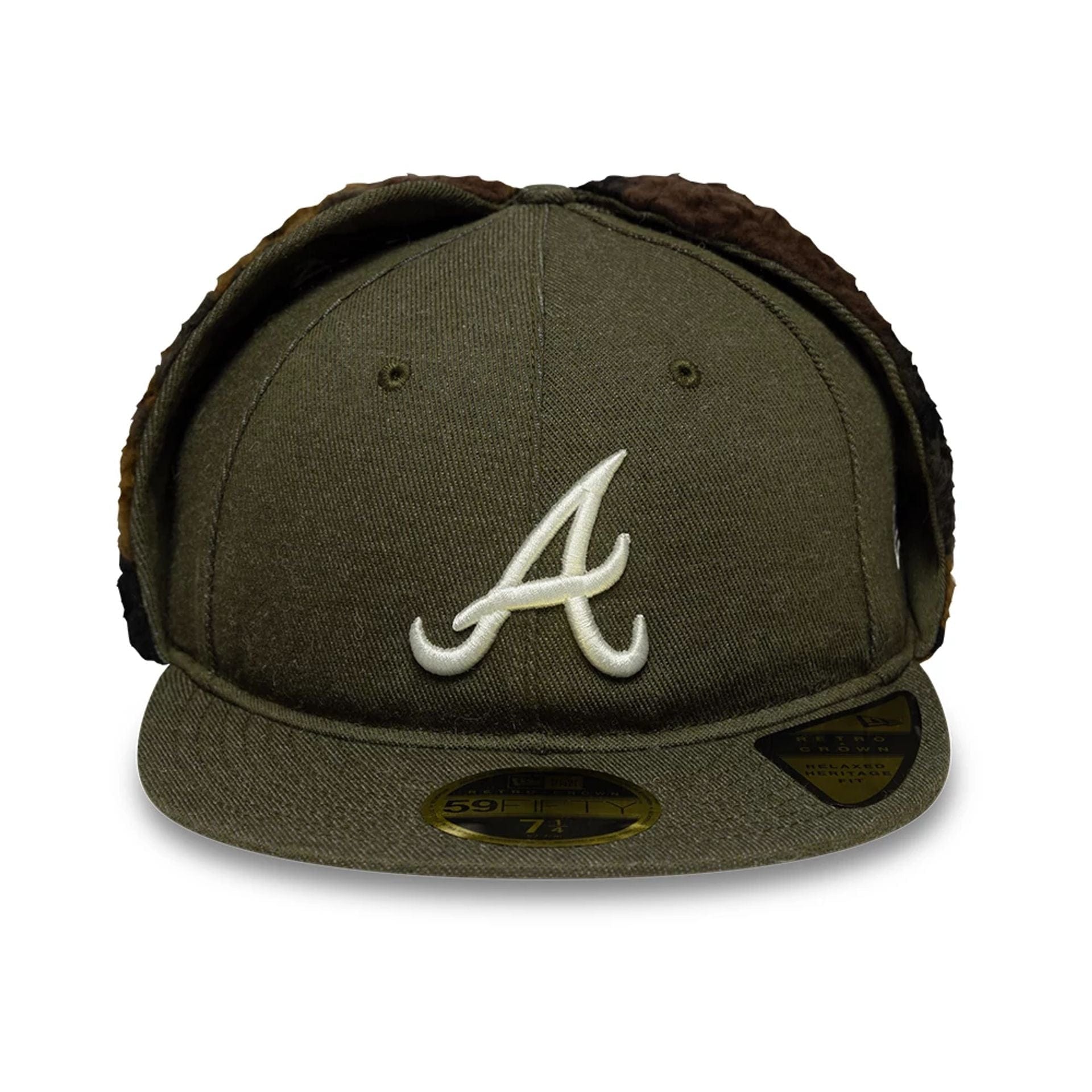 This is a Atlanta Braves MLB Camo Open Green Retro Crown 59FIFTY Fitted Cap 4