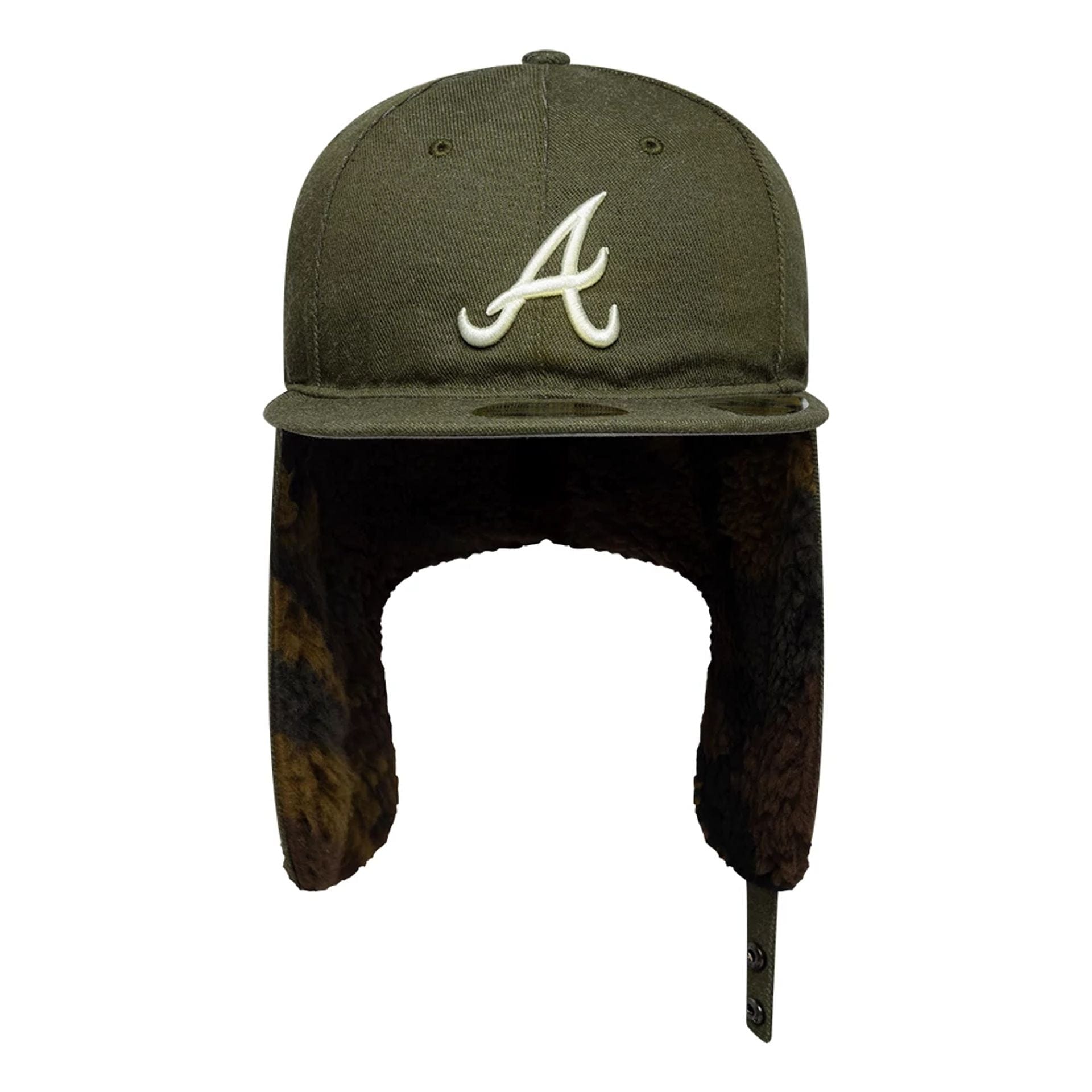 This is a Atlanta Braves MLB Camo Open Green Retro Crown 59FIFTY Fitted Cap 7