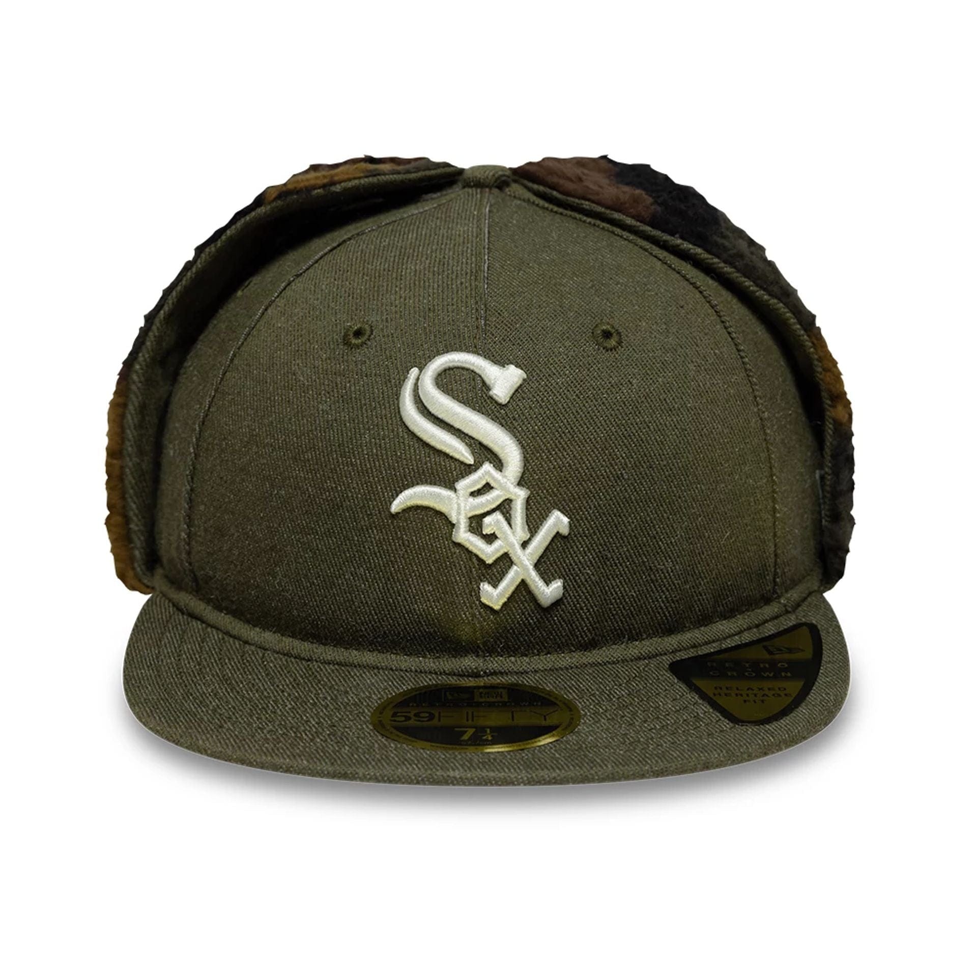 This is a Chicago White Sox MLB Camo Green Retro Crown 59FIFTY Fitted Cap 4
